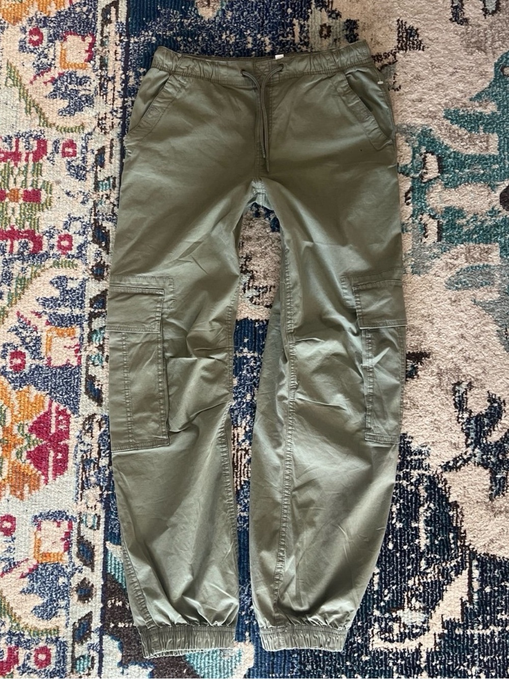 Olive Green Cargo Jogger Pants